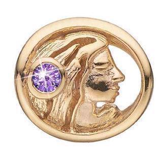 Christina Collect silver plated Virgo Zodiac with purple stone (Aug 23 - Sep 22)